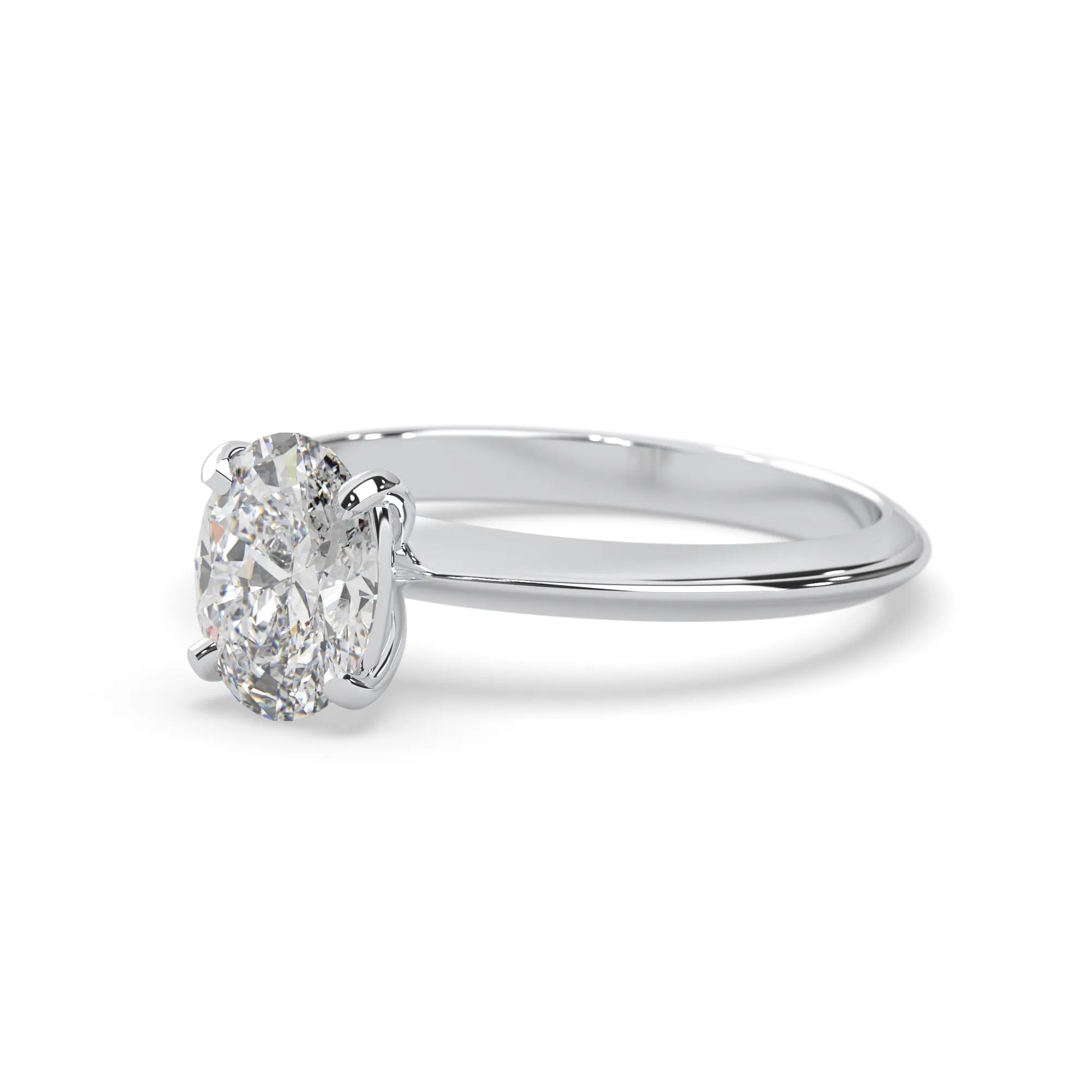 white-gold Diamond ring on a white background