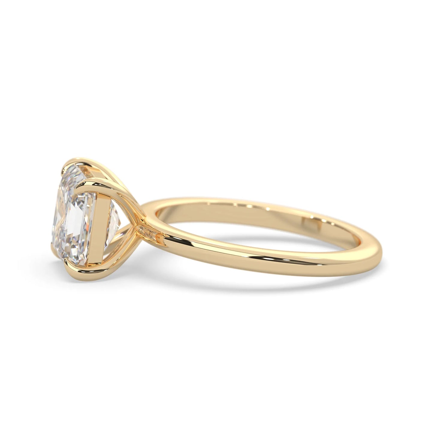 Asscher Cut Solitaire Lab Grown Diamond Engagement Ring