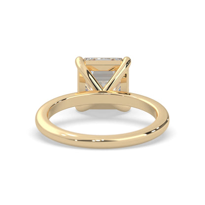 Asscher Cut Solitaire Lab Grown Diamond Engagement Ring