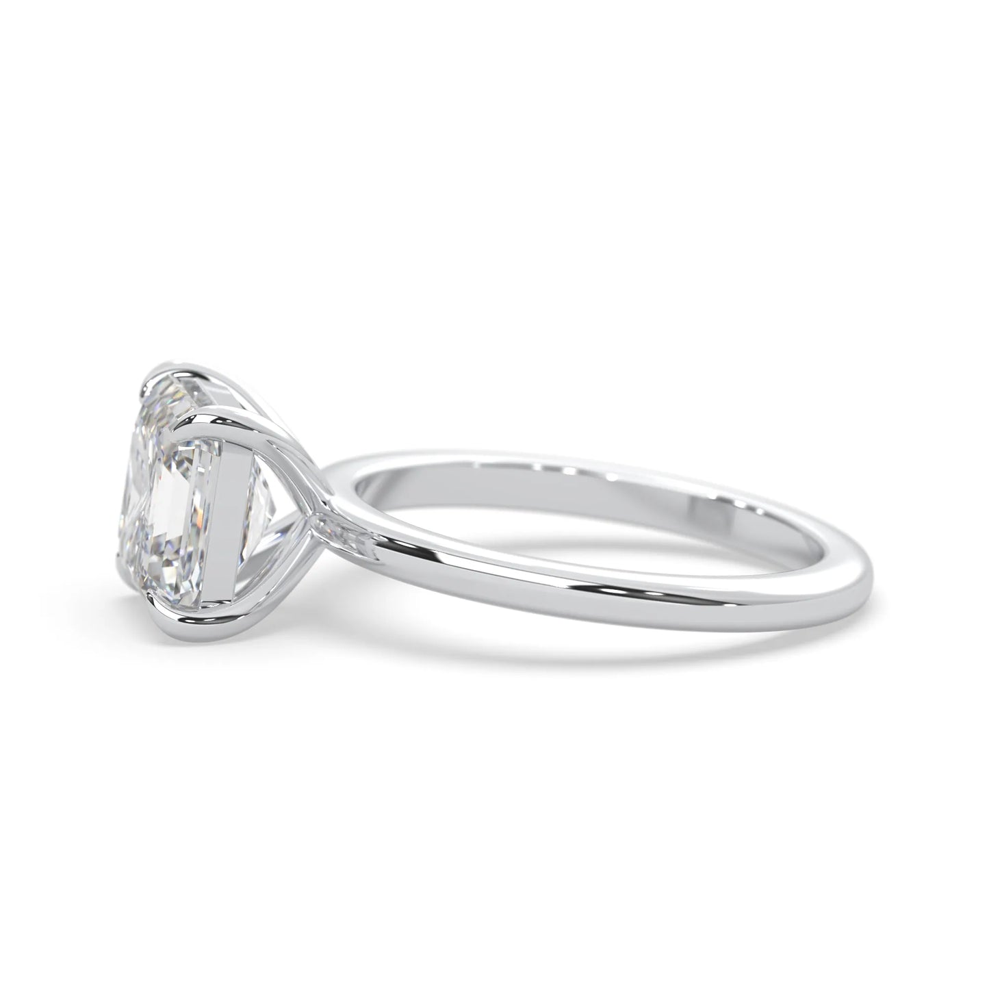 Asscher Cut Solitaire Lab Grown Diamond Engagement Ring