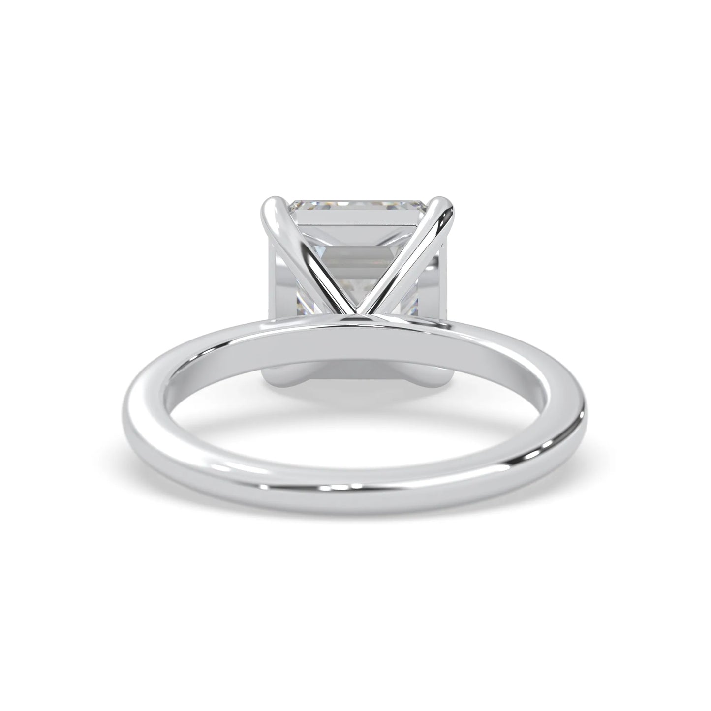 Asscher Cut Solitaire Lab Grown Diamond Engagement Ring