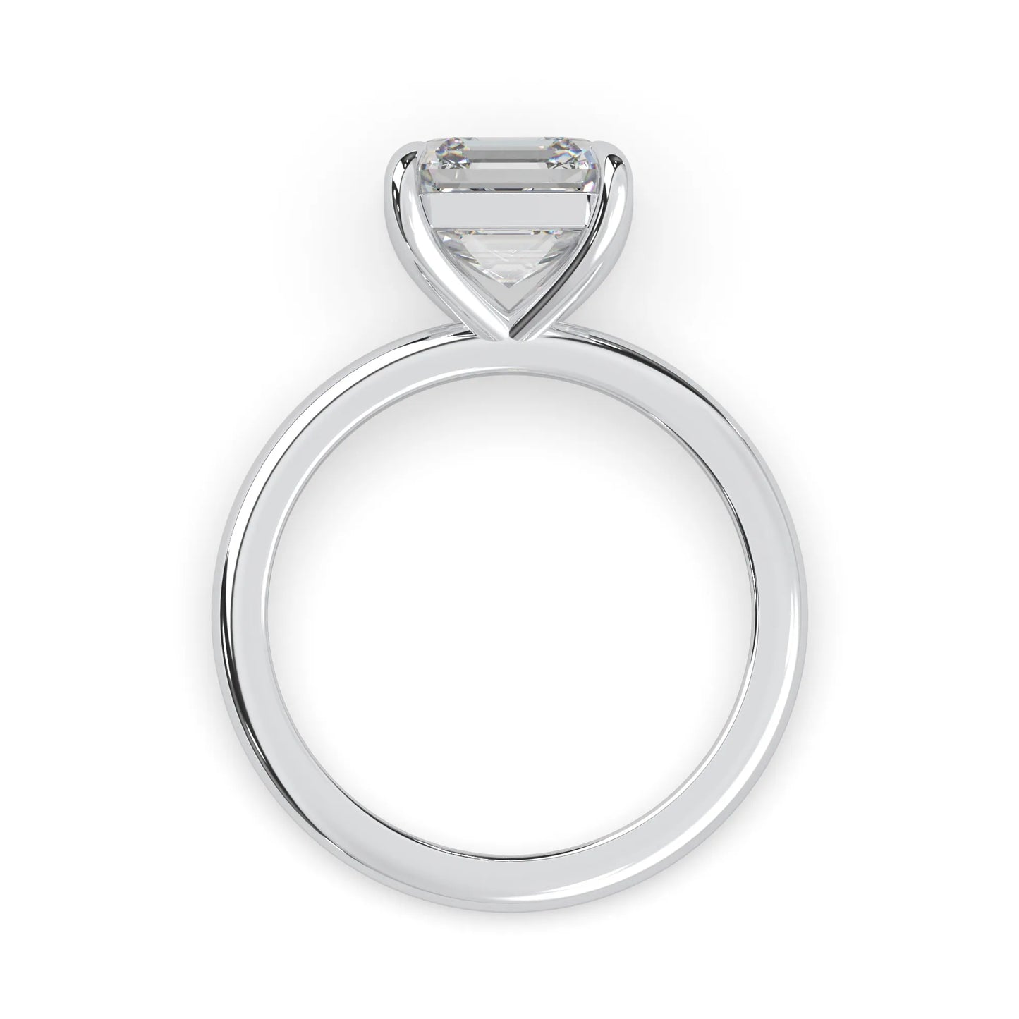 Asscher Cut Solitaire Lab Grown Diamond Engagement Ring