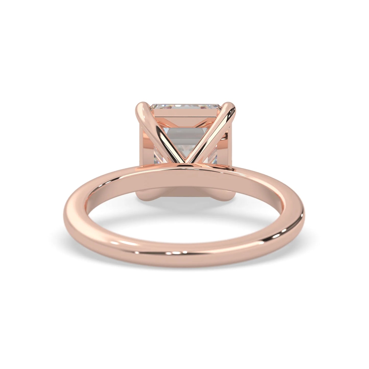 Asscher Cut Solitaire Lab Grown Diamond Engagement Ring