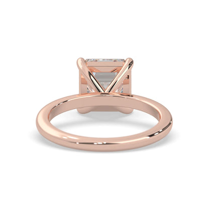 Asscher Cut Solitaire Lab Grown Diamond Engagement Ring
