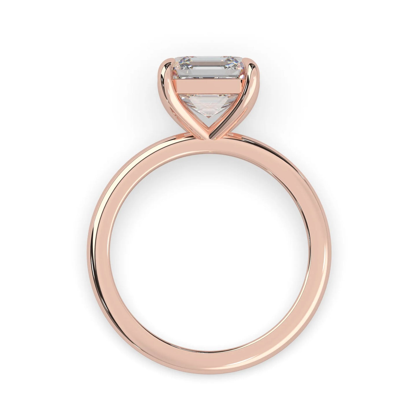 Asscher Cut Solitaire Lab Grown Diamond Engagement Ring