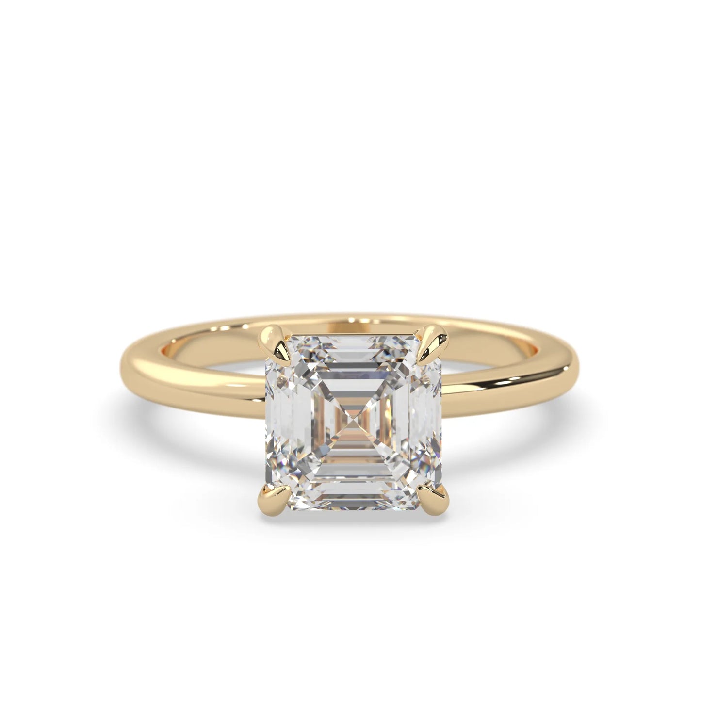 Asscher Cut Solitaire Lab Grown Diamond Engagement Ring