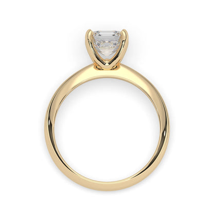 yellow-Gold ring with a diamond on a white background
