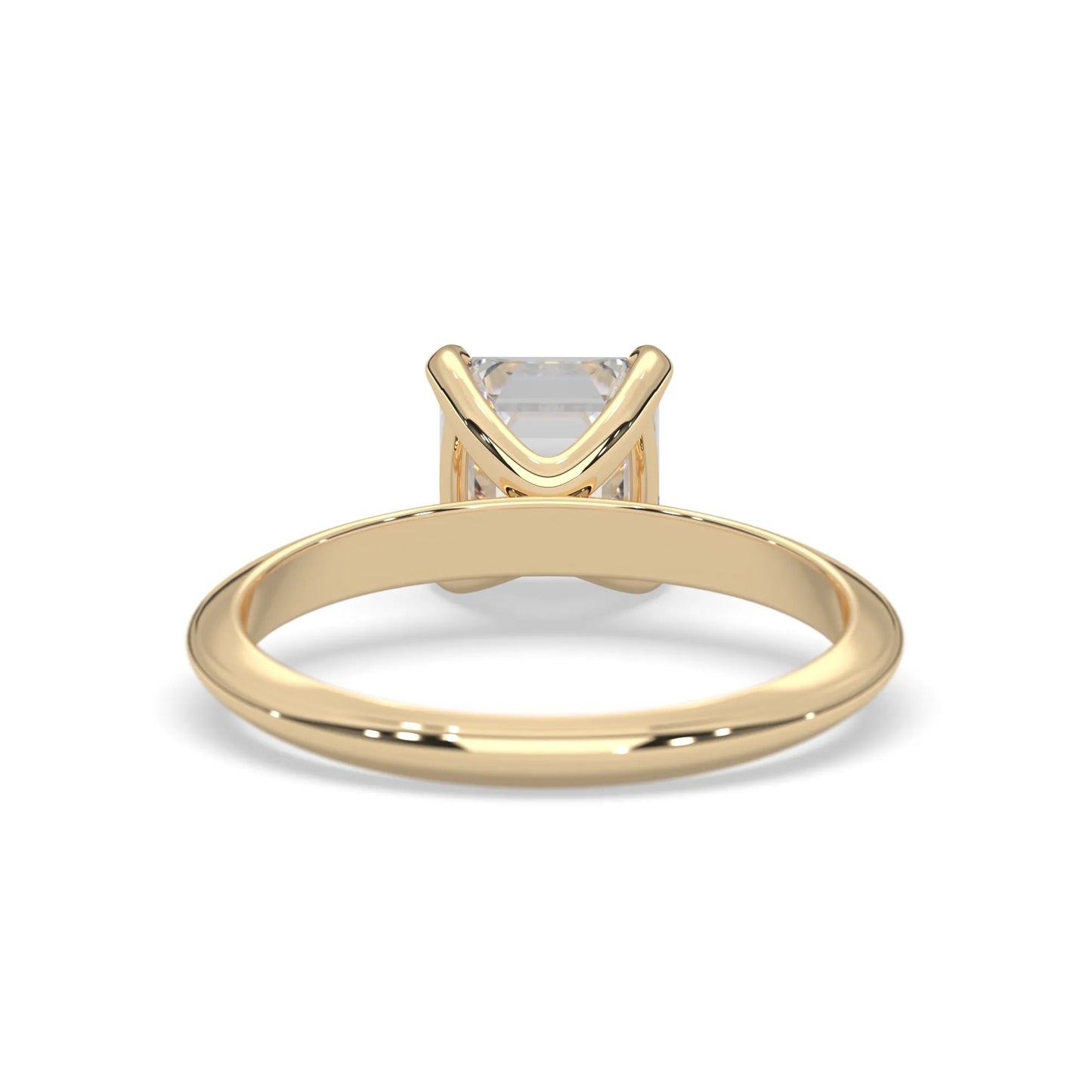 yellow-Gold ring with a diamond on a white background
