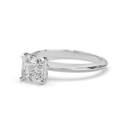 white-gold Diamond ring with a white gold band on a light gray background