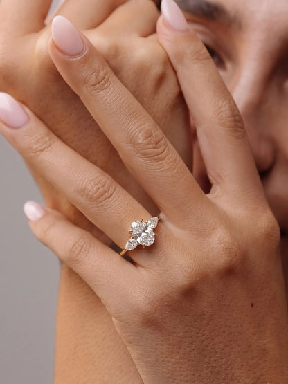 1.5 Carat Oval Cut Three Stone Lab Grown Diamond Engagement Ring