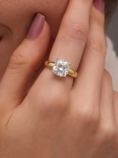 1.5 Carat Cushion Solitaire Lab Grown Diamond Engagement Ring