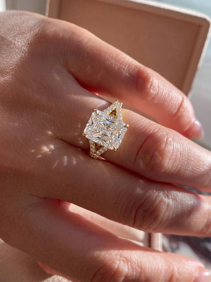 3.5 Carat Radiant Cut Split Shank Lab Grown Diamond Engagement Ring