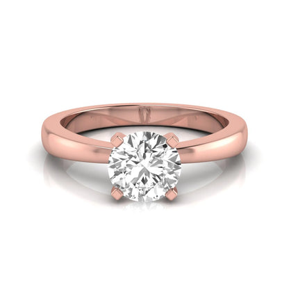 Classic round lab grown diamond solitaire engagement ring featuring a 0.68 carat IGI certified round cut diamond in a timeless four-prong rose gold setting.