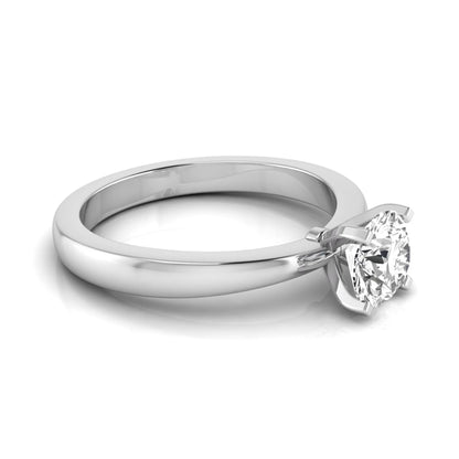 Classic round lab grown diamond solitaire engagement ring featuring a 0.68 carat IGI certified round cut diamond in a timeless four-prong white gold setting.