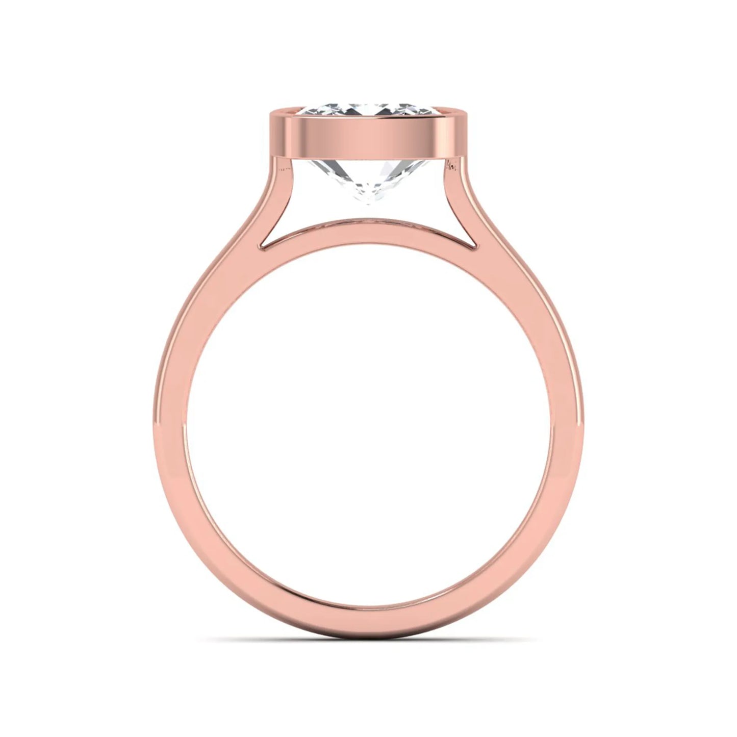 Cushion Bezel Set Lab Grown Diamond Solitaire Ring