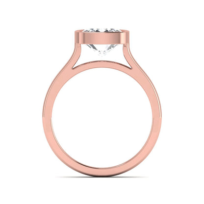 Cushion Bezel Set Lab Grown Diamond Solitaire Ring