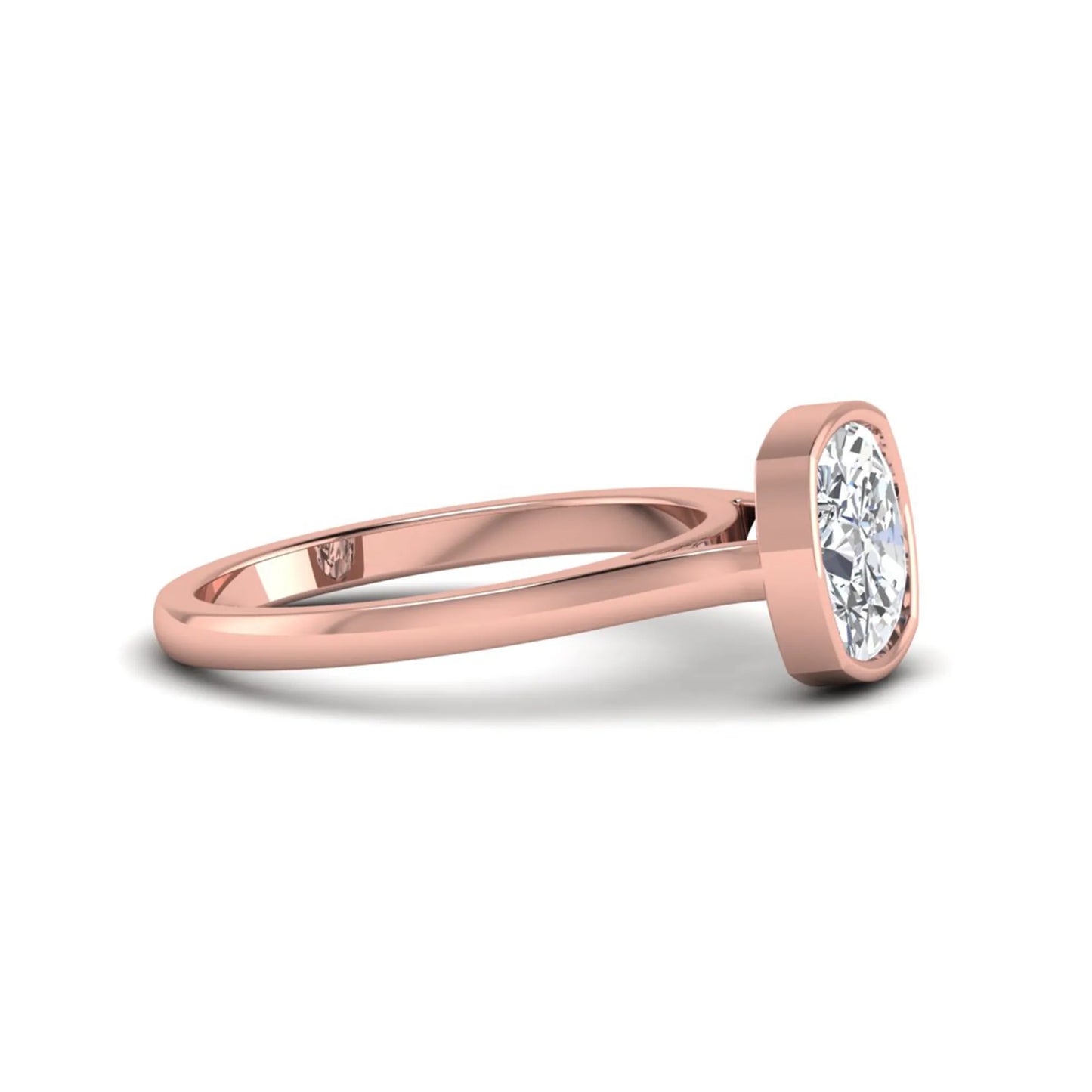 Cushion Bezel Set Lab Grown Diamond Solitaire Ring