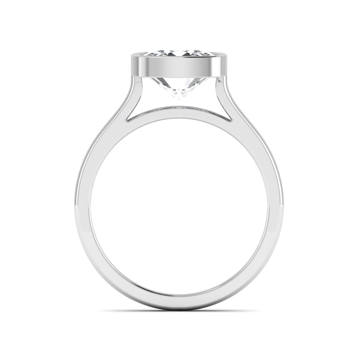 Cushion Bezel Set Lab Grown Diamond Solitaire Ring