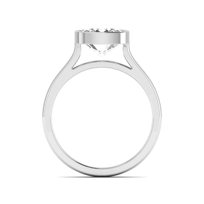 Cushion Bezel Set Lab Grown Diamond Solitaire Ring