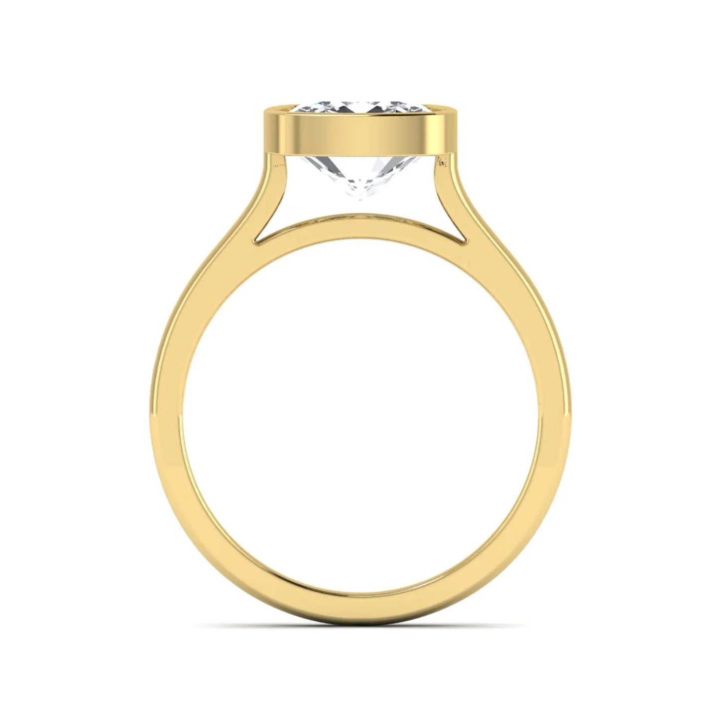 Cushion Bezel Set Lab Grown Diamond Solitaire Ring