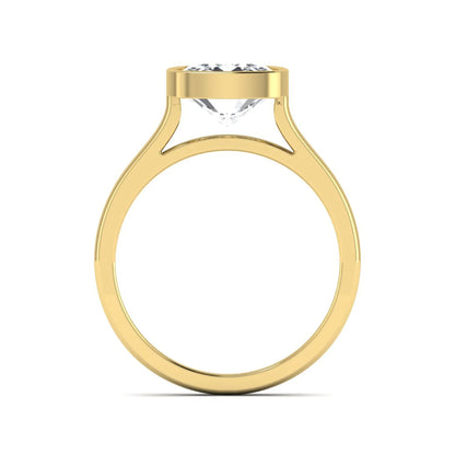 Cushion Bezel Set Lab Grown Diamond Solitaire Ring