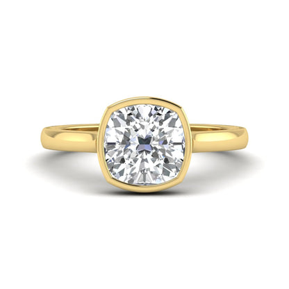 Cushion Bezel Set Lab Grown Diamond Solitaire Ring