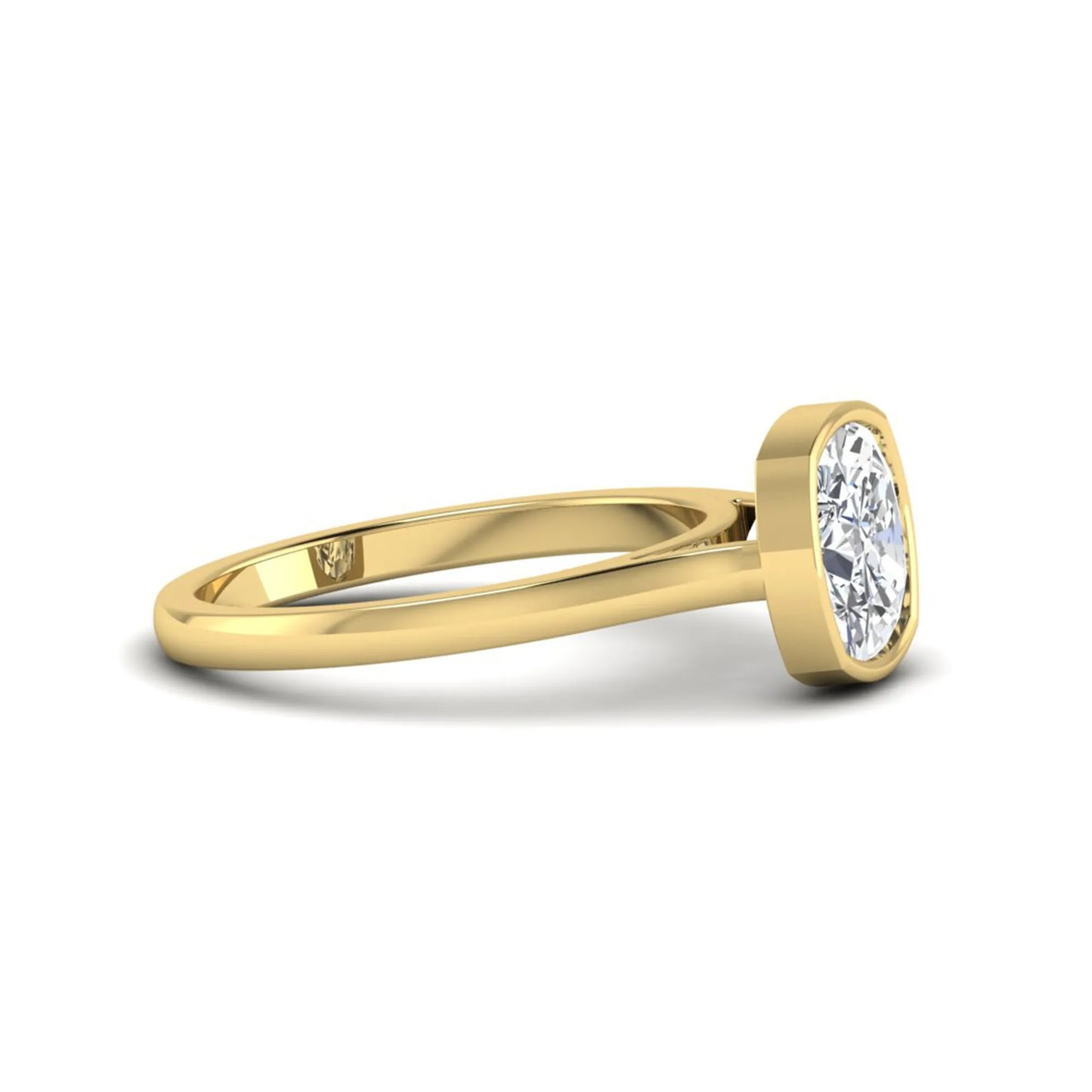 Cushion Bezel Set Lab Grown Diamond Solitaire Ring