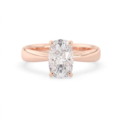 4.50 Carat Cushion Cut Lab Grown Diamond Solitaire Engagement Ring