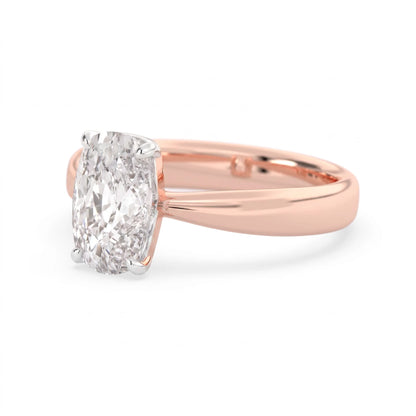 4.50 Carat Cushion Cut Lab Grown Diamond Solitaire Engagement Ring
