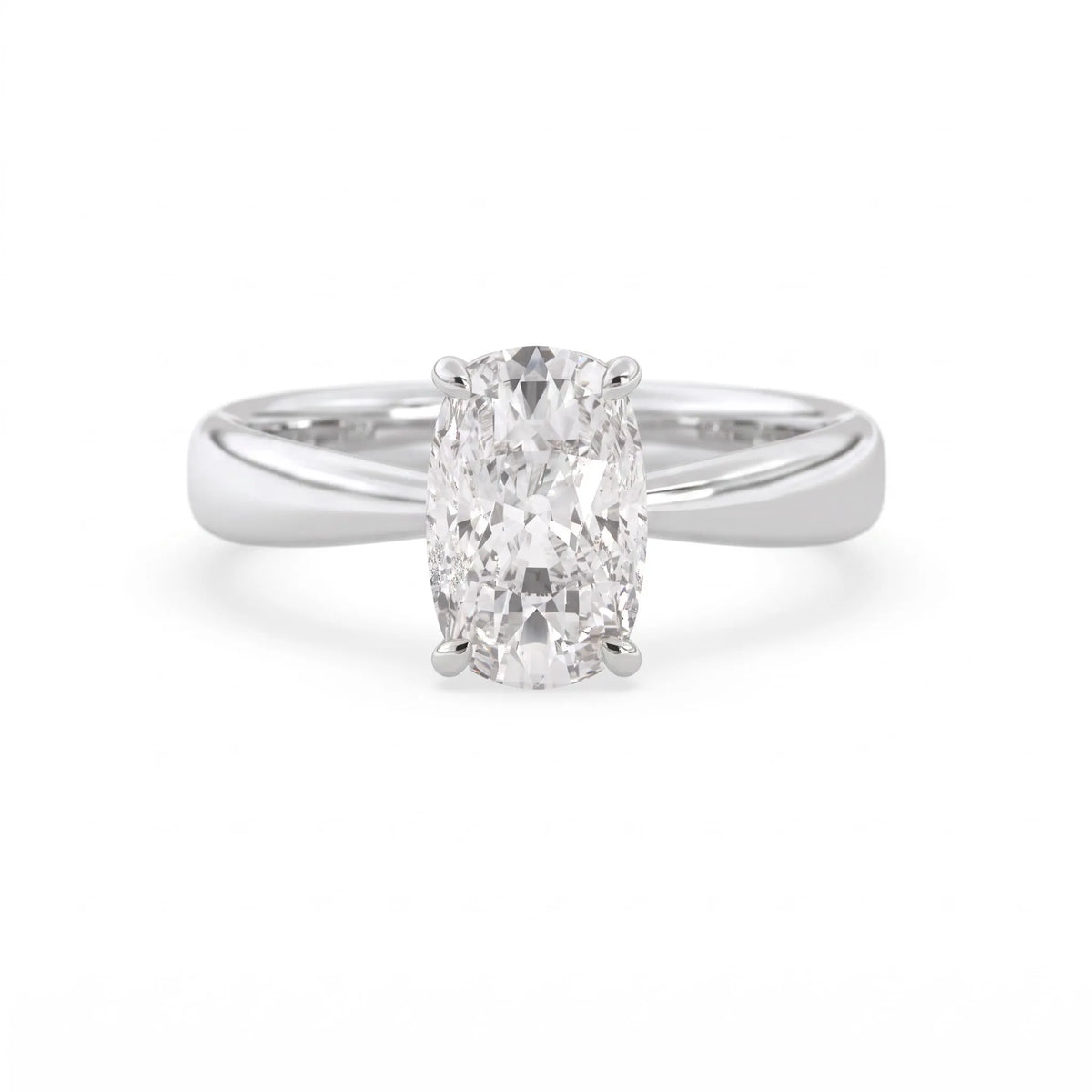 4.50 Carat Cushion Cut Lab Grown Diamond Solitaire Engagement Ring