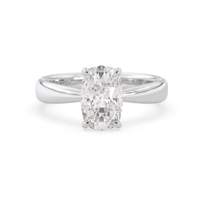 4.50 Carat Cushion Cut Lab Grown Diamond Solitaire Engagement Ring