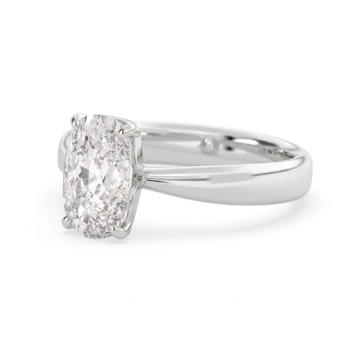 4.50 Carat Cushion Cut Lab Grown Diamond Solitaire Engagement Ring