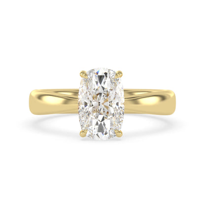 4.50 Carat Cushion Cut Lab Grown Diamond Solitaire Engagement Ring
