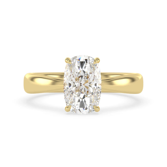 4.50 Carat Cushion Cut Lab Grown Diamond Solitaire Engagement Ring