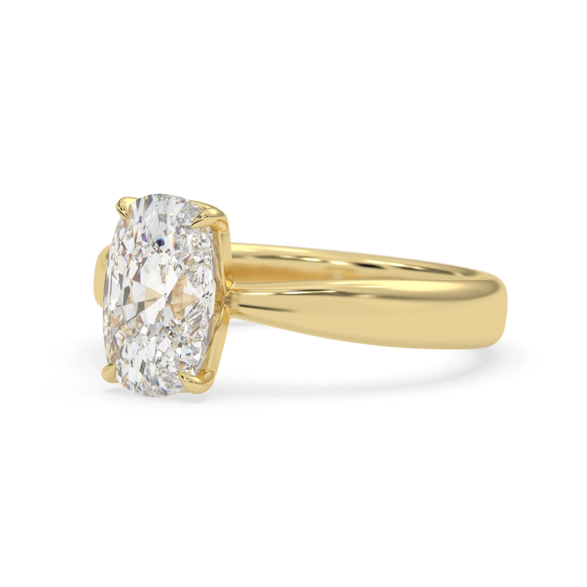 4.50 Carat Cushion Cut Lab Grown Diamond Solitaire Engagement Ring