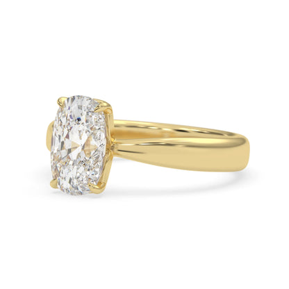 4.50 Carat Cushion Cut Lab Grown Diamond Solitaire Engagement Ring