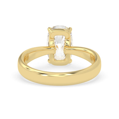 4.50 Carat Cushion Cut Lab Grown Diamond Solitaire Engagement Ring