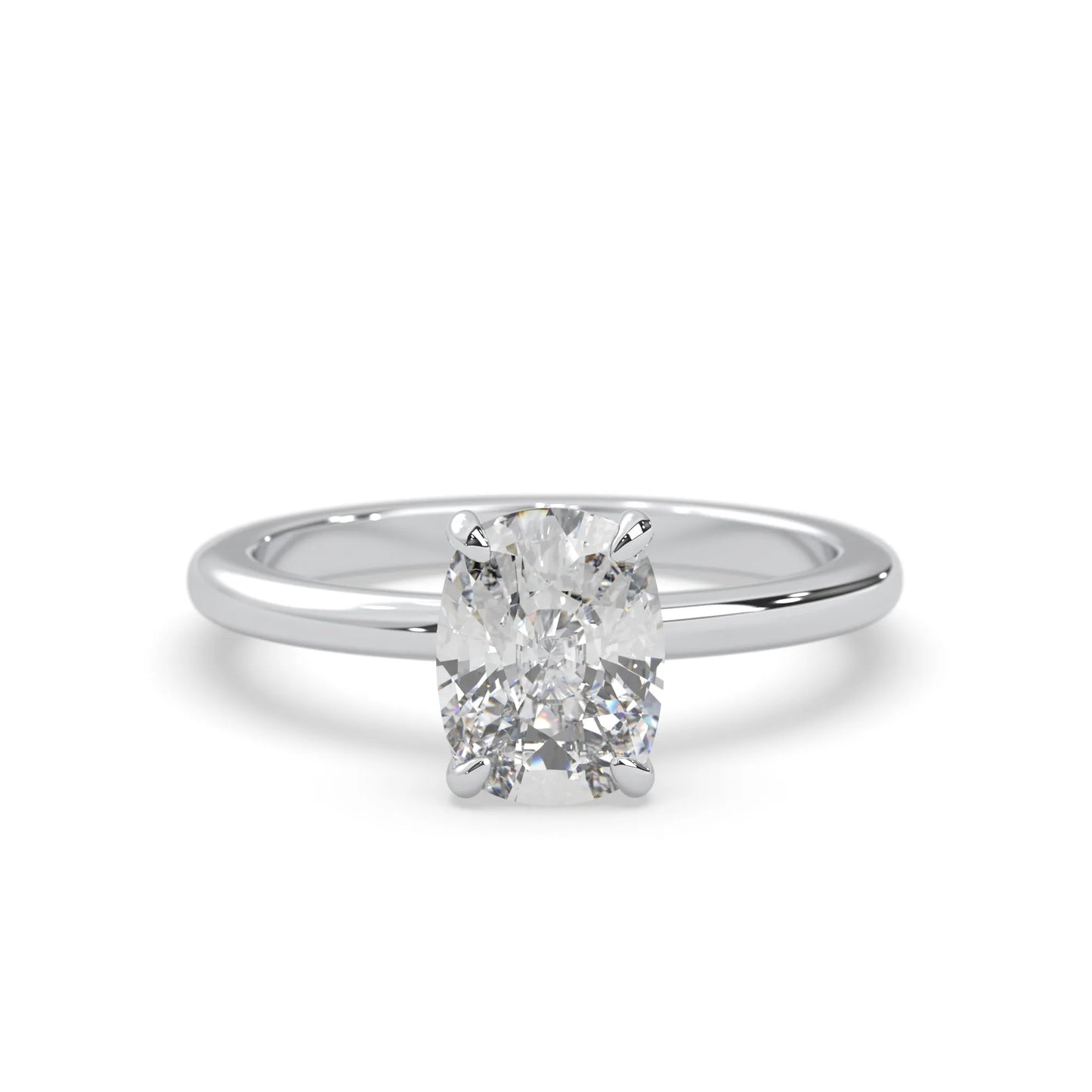 Cushion Cut Solitaire Lab Grown Diamond Engagement Ring