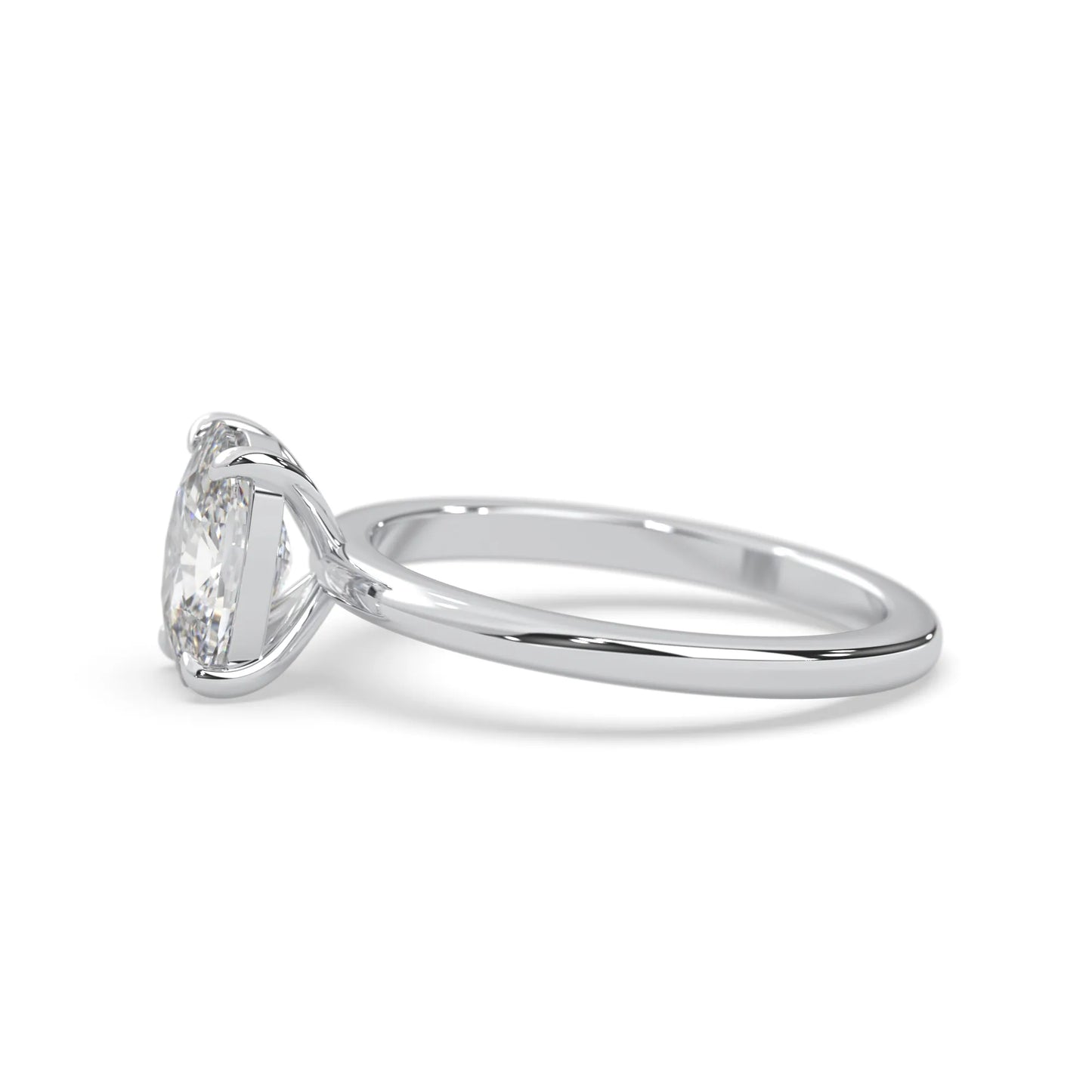 Cushion Cut Solitaire Lab Grown Diamond Engagement Ring