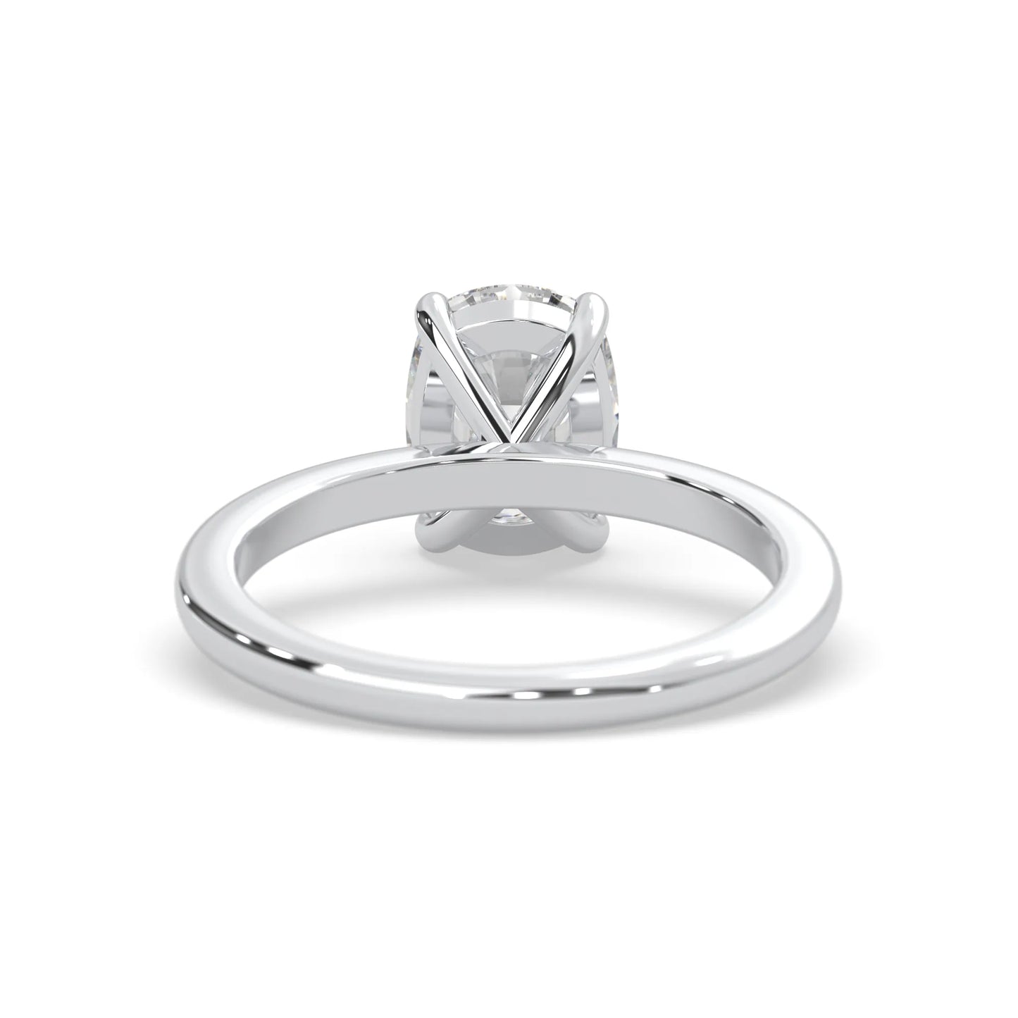 Cushion Cut Solitaire Lab Grown Diamond Engagement Ring