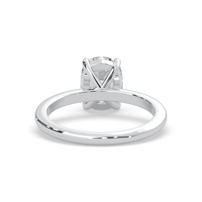 Cushion Cut Solitaire Lab Grown Diamond Engagement Ring