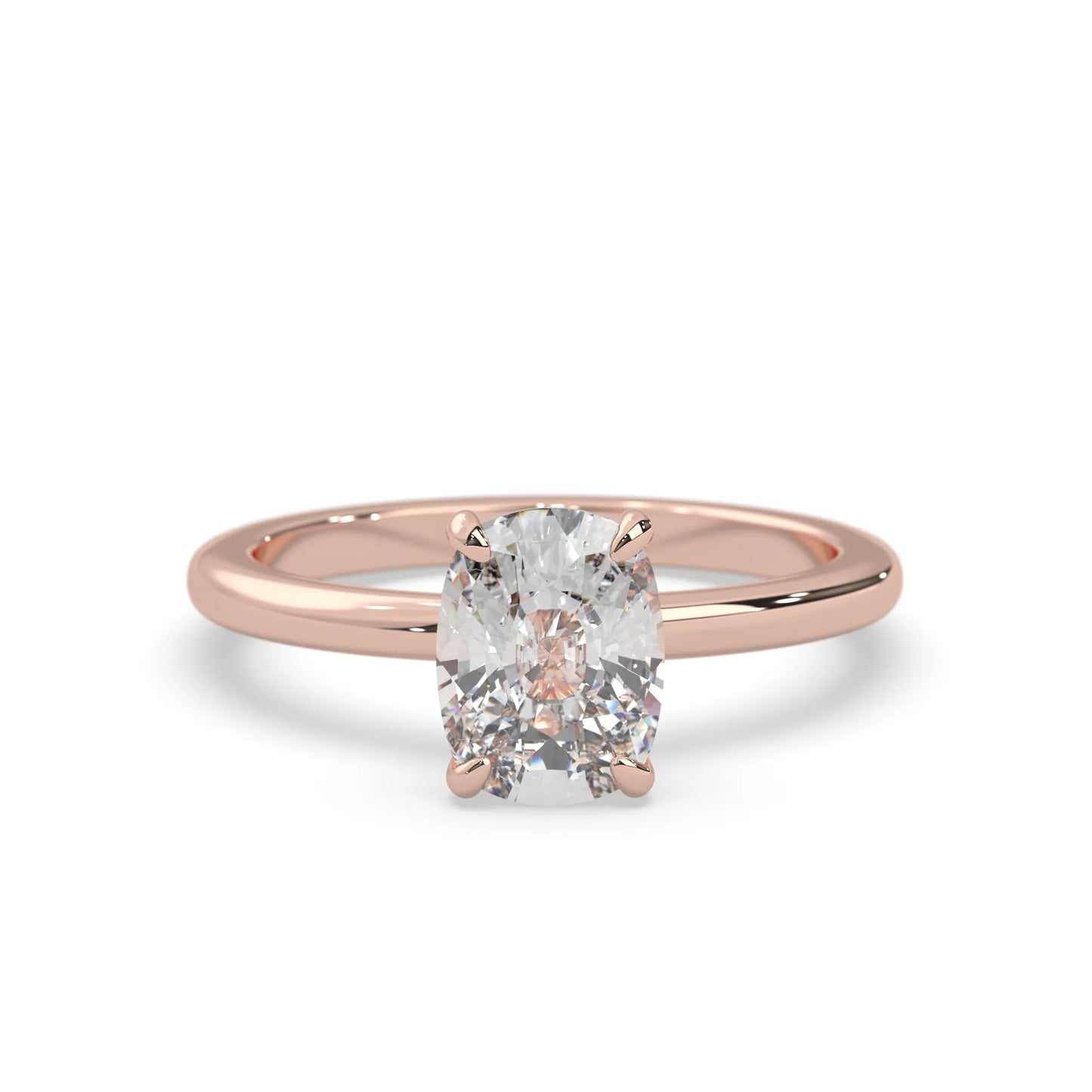 Cushion Cut Solitaire Lab Grown Diamond Engagement Ring