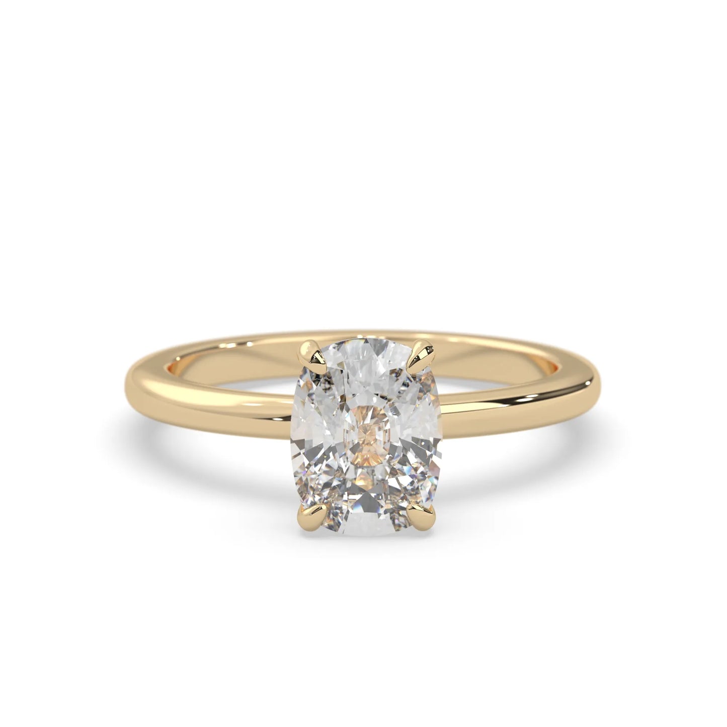 Cushion Cut Solitaire Lab Grown Diamond Engagement Ring