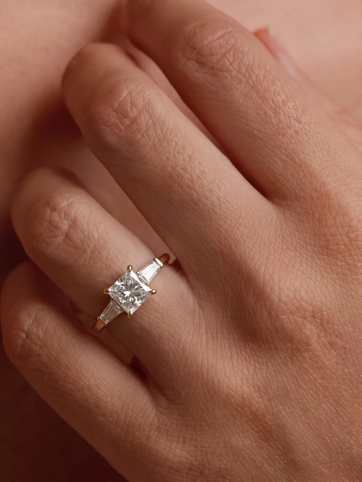 Princess Three Stone Lab Grown Diamond Engagement Ring