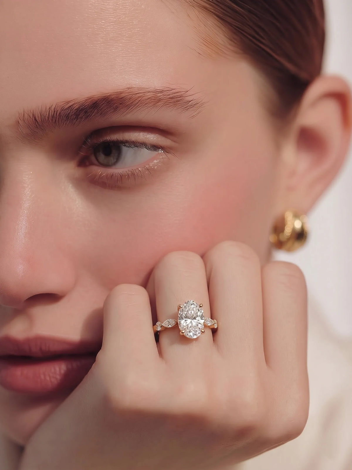 2.5 Carat Oval Prong Set Lab Grown Diamond Engagement Ring
