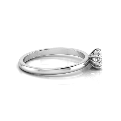East-west marquise cut lab grown diamond solitaire engagement ring with a six-prong setting in white gold style.