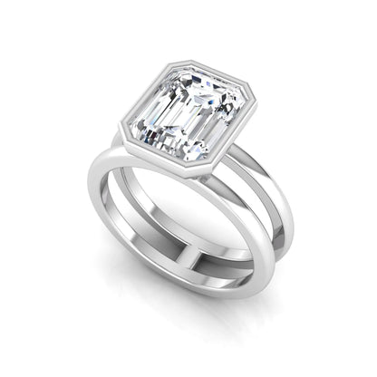 white-gold ring with a large diamond on a white background