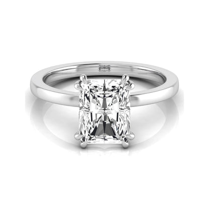Emerald cut lab grown diamond solitaire engagement ring featuring an approximately 2.62 carat IGI certified emerald cut diamond in a classic four-prong white gold setting.