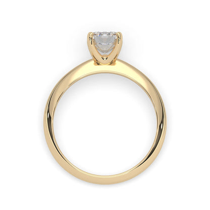 yellow-Gold ring with a diamond on a white background
