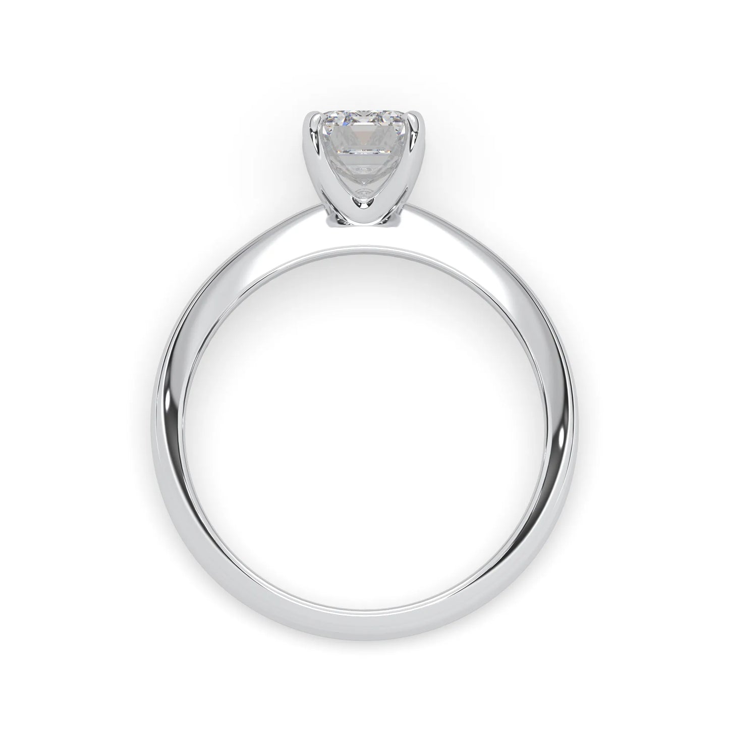 white-gold ring with a heart-shaped diamond on a white background